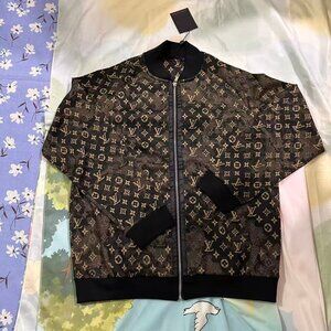 Louis Vuitton Monogram Baseball Jacket, Black